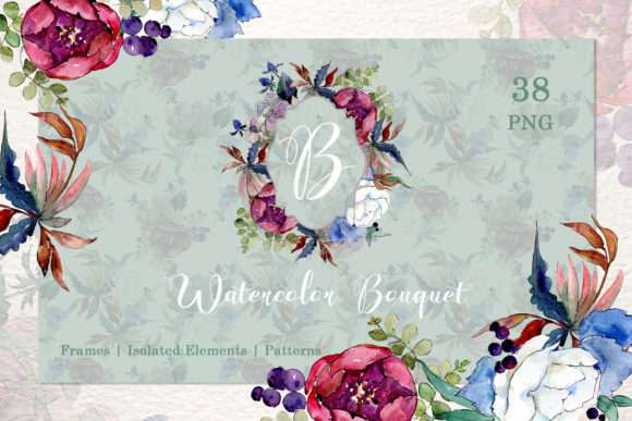 Bouquet Flower Biography Watercolor Illustrations