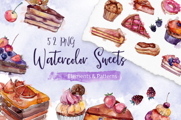 Cake Sweet Happiness Watercolor Illustrations Review