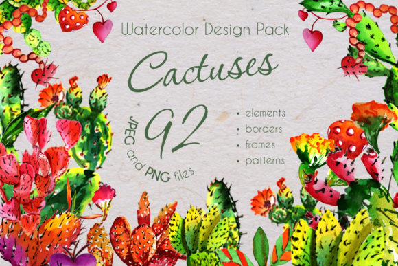 Cool Tropical Cactus Watercolor Set: Illustrations Review