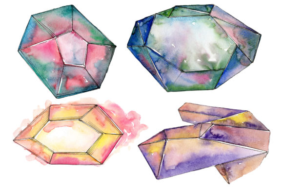 Crystals Magic Watercolor Illustrations Review