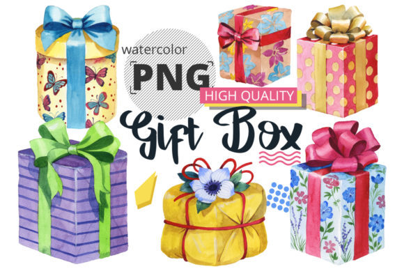 Gift Boxes Watercolor Set Illustrations Review
