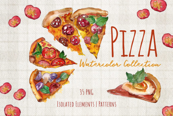 Hawaiian Pizza Watercolor Illustrations Review