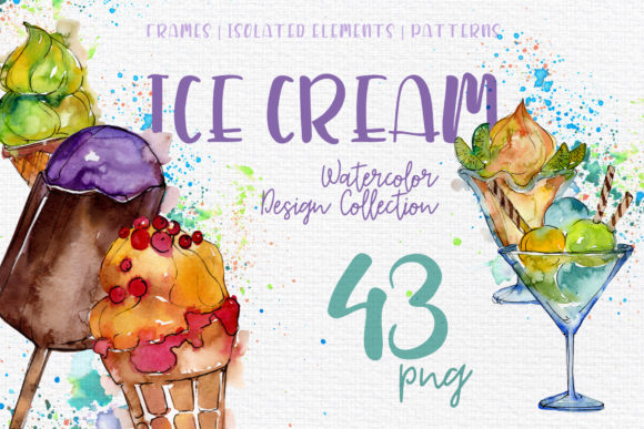 Ice-Cream Sundae Watercolor Illustrations Review