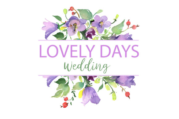 Red Hibiscus and Bluebells Watercolor Illustrations