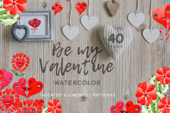 Valentine's Hearts Watercolor Illustrations Review