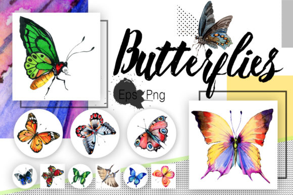 Watercolor Butterflies Illustrations Review