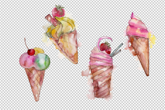 Watercolor Yummy-yummy Ice Cream Set Review